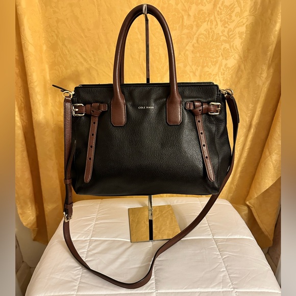 Cole Haan Leather 2-way Tote with Removable Strap EUC